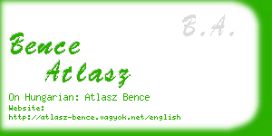 bence atlasz business card